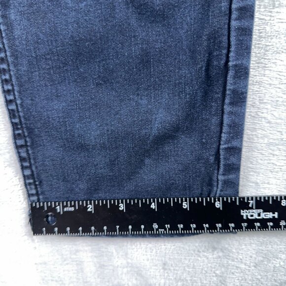Mugsy Straight Leg Jeans Dark Wash Denim Stretch Mid Rise Men's Blue Size W31 - Picture 12 of 13